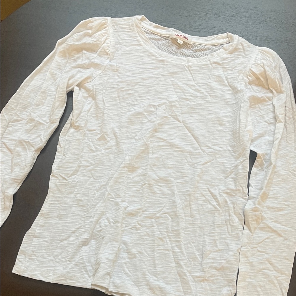 White Long Sleeve Top by Goldie